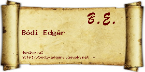 Bódi Edgár névjegykártya